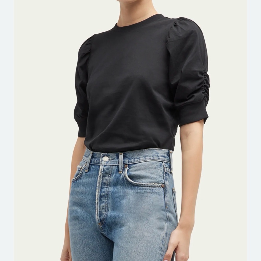 Frame Frankie Ruched Puff Sleeve Tee